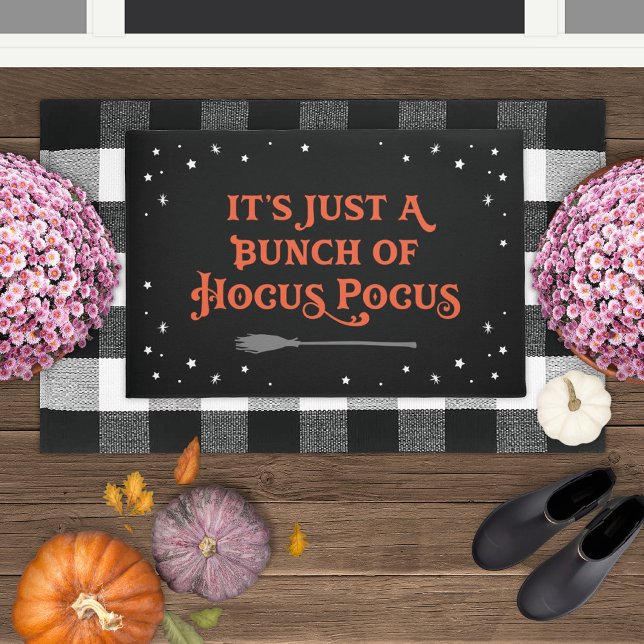 Hocus Pocus Black und Orange Halloween Zitat Fußmatte (Von Creator hochgeladen)