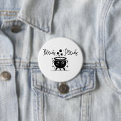 Hocus Pocus brodelnder Hexenkessel Halloween Button (Beispiel)
