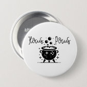 Hocus Pocus Bubbling Hexe Cauldron Halloween Button (Vorne & Hinten)