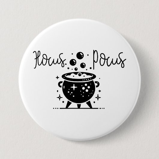 Hocus Pocus Bubbling Hexe Cauldron Halloween Button (Vorderseite)