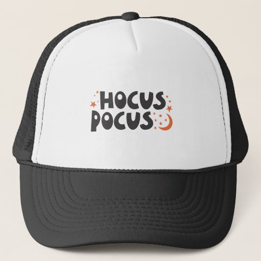 Hocus Pocus cat pumphalloween spooky Truckerkappe (Vorderseite)