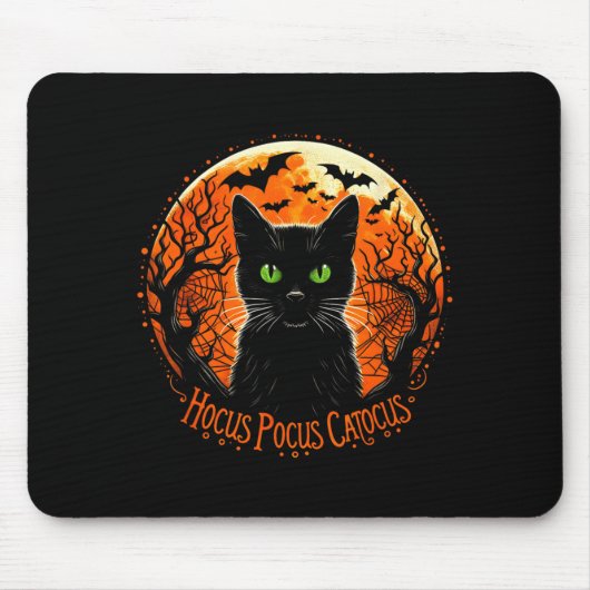 Hocus Pocus Catocus Halloween schwarze Katzenliebh Mousepad (Vorne)