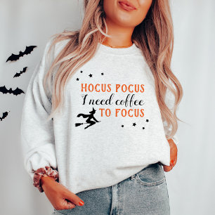 Hocus Pocus Coffee Focus Orange Damen Halloween Sweatshirt