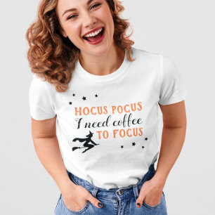 Hocus Pocus Coffee Focus Orange Damen Halloween T-Shirt