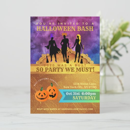 Hocus Pocus Einladungen (Stehend Vorderseite)