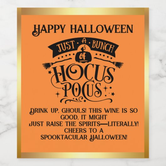 HOCUS POCUS: Enchanting Halloween Bottle Labels! Weinetikett (Einzelnes Label)