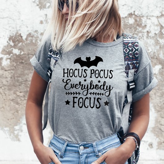 Hocus Pocus Everybody Focus Halloween Lehrer T-Shirt