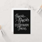 Hocus Pocus Everybody Focus Lehrer Karte (Vorderseite/Rückseite Beispiel)
