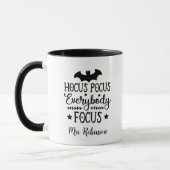 Hocus Pocus Everybody Focus Lehrer Name Halloween Tasse (Links)
