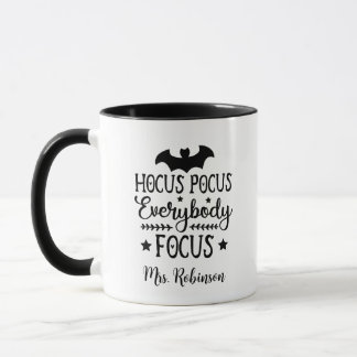 Hocus Pocus Everybody Focus Lehrer Name Halloween Tasse
