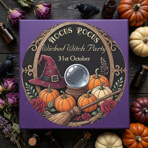Hocus Pocus Funky Hut Hexenparty Vintage Runder Aufkleber