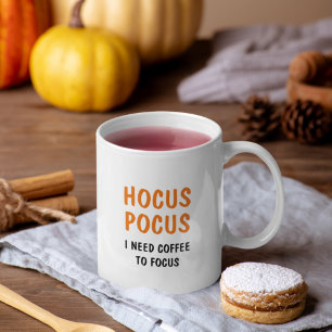 Hocus Pocus Funny Halloween Zitat   Orange Kaffeetasse