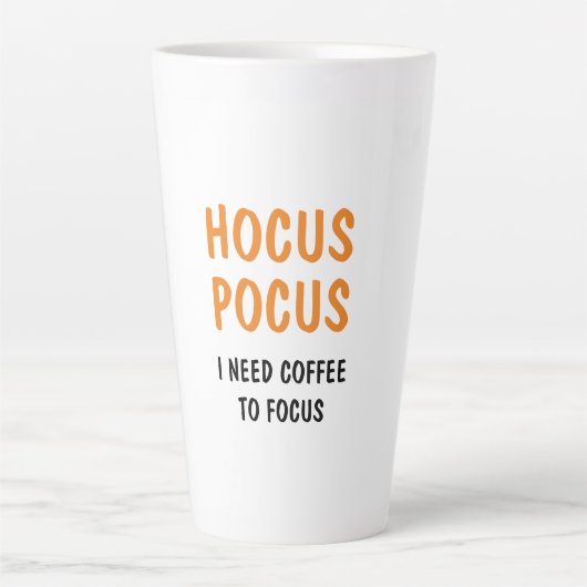 Hocus Pocus Funny Halloween Zitat | Orange Milchtasse (Vorderseite)