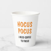 Hocus Pocus Funny Halloween Zitat | Orange Pappbecher (Vorderseite)