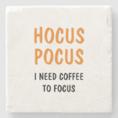 Hocus Pocus Funny Halloween Zitat | Orange Steinuntersetzer (Vorderseite)