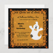 Hocus Pocus Ghost Birthday Einladung (Vorne/Hinten)