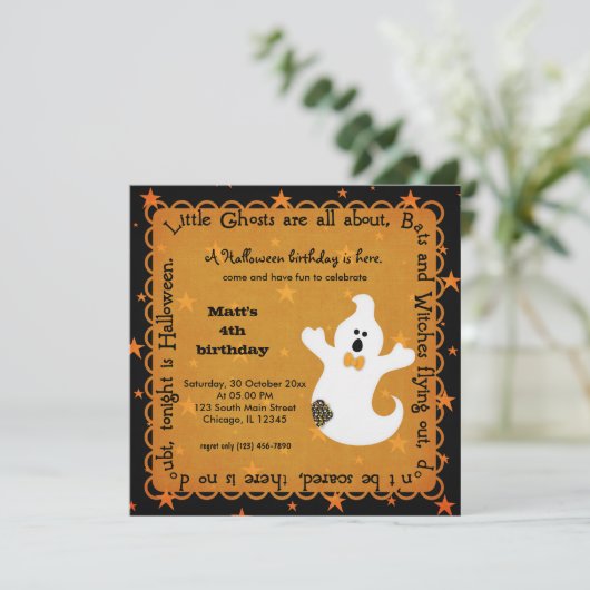 Hocus Pocus Ghost Birthday Einladung (Stehend Vorderseite)