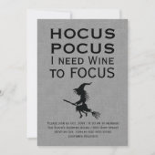 HOCUS POCUS Grau Halloween-Party Einladung (Vorderseite)