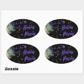 Hocus Pocus Halloween Black Label Ovaler Aufkleber (Blatt)