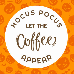 Hocus Pocus Halloween-Café-Geschäftsaufkleber Runder Aufkleber