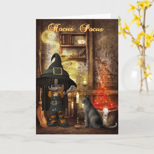 Hocus Pocus Halloween Card Karte (Gelbe Blume)