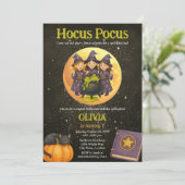 Hocus Pocus Halloween Geburtstagsparty Einladung (Stehend Vorderseite)