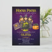 Hocus Pocus Halloween Geburtstagsparty Einladung (Stehend Vorderseite)