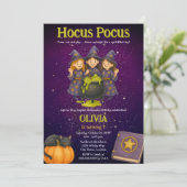 Hocus Pocus Halloween Geburtstagsparty Einladung (Stehend Vorderseite)
