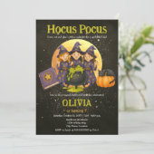 Hocus Pocus Halloween Geburtstagsparty Einladung (Stehend Vorderseite)