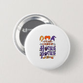 Hocus Pocus Halloween Hexen Kessel Besen Katze M Button (Vorne & Hinten)