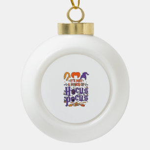 Hocus Pocus Halloween Hexen Kessel Besen Katze M Keramik Kugel-Ornament