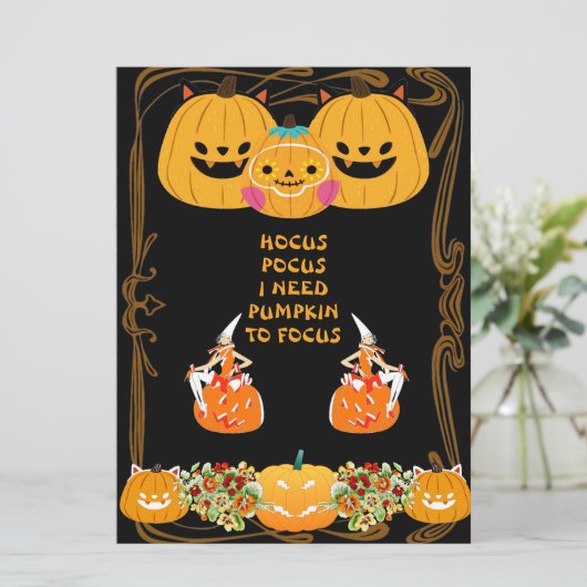 Hocus Pocus Halloween Hexengoldrahmen Spooky Dunke Karte (Stehend Vorderseite)