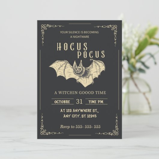 Hocus Pocus Halloween-Party Einladung (Stehend Vorderseite)