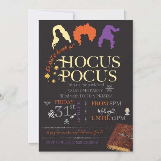 Hocus Pocus Halloween-Party Einladung (Vorderseite)
