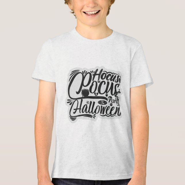 Hocus Pocus Halloween-Party Tri-Blend Shirt (Vorderseite)