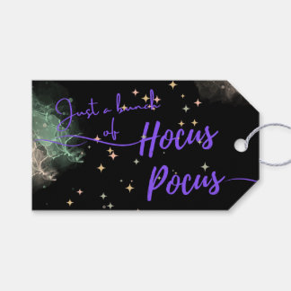 Hocus Pocus Halloween schwarzes Geschenk-Tag Geschenkanhänger