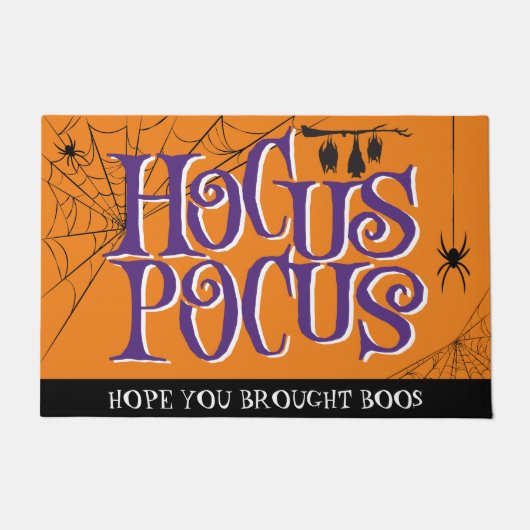 Hocus Pocus Halloween Typografie Orange Lila Fußmatte (Vorderseite)