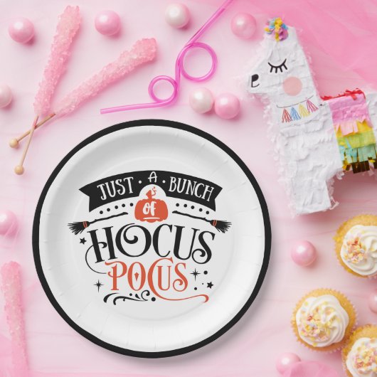 Hocus Pocus Halloween Typografie Pappteller (Party)