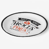 Hocus Pocus Halloween Typografie Pappteller (Schrägansicht)