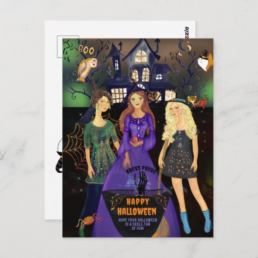 HOCUS POCUS HALLOWEEN WITCHES POSTKARTE (Vorne/Hinten)
