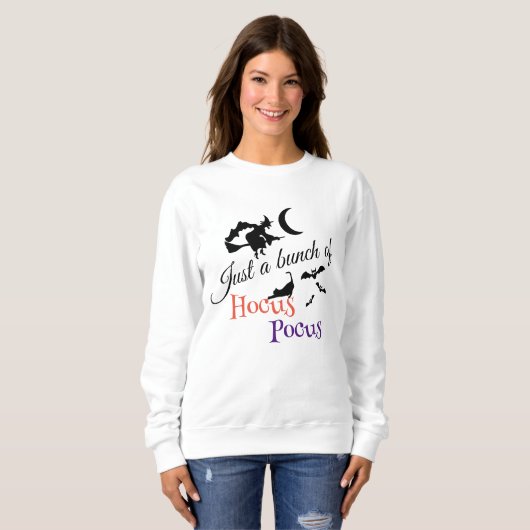 Hocus Pocus Halloween Zitat Elegant Weiß Frauen Sweatshirt (Vorne ganz)