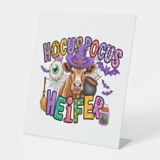 Hocus Pocus Heifer Halloween Cow Sockelschild (Vorderseite)