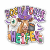Hocus Pocus Heifer Halloween Kuh Aufkleber (Vorderseite)