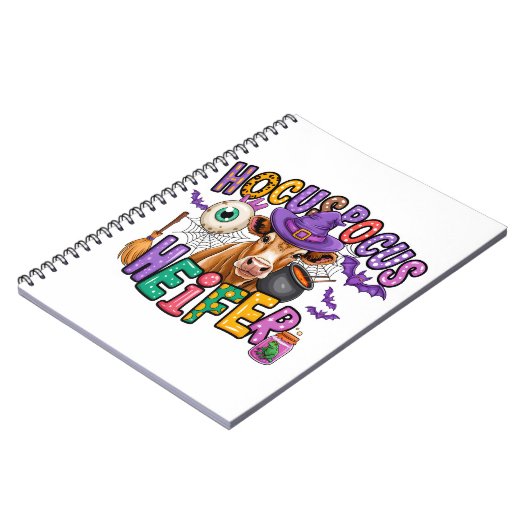 Hocus Pocus Heifer Halloween Kuh Notizblock (Linke Seite)