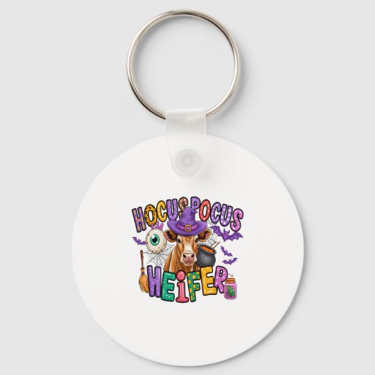 Hocus Pocus Heifer Halloween Kuh Schlüsselanhänger (Vorderseite)