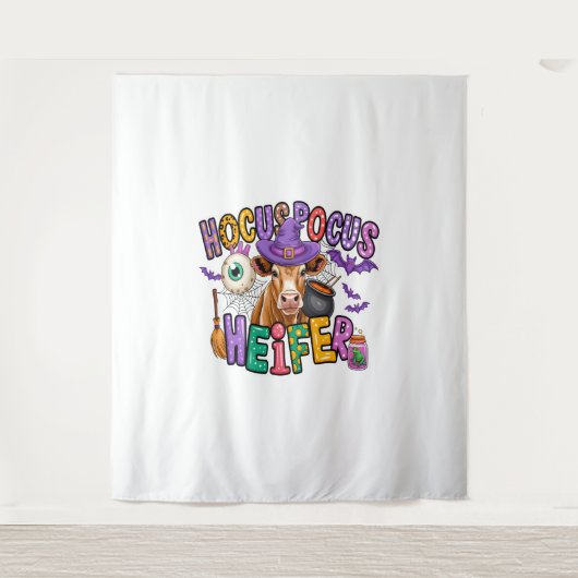 Hocus Pocus Heifer Halloween Kuh Wandteppich (Vorderseite)