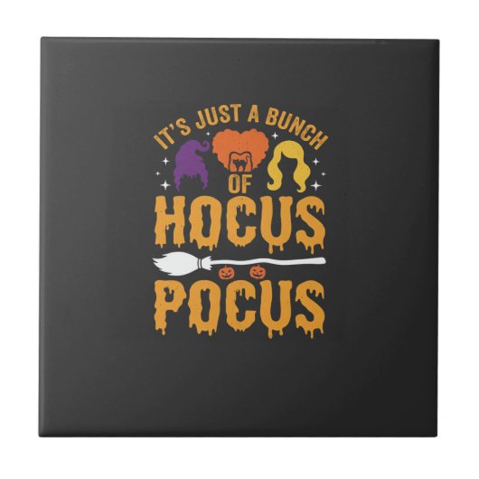 Hocus Pocus Hexe Halloween Vektor Design Fliese (Vorderseite)