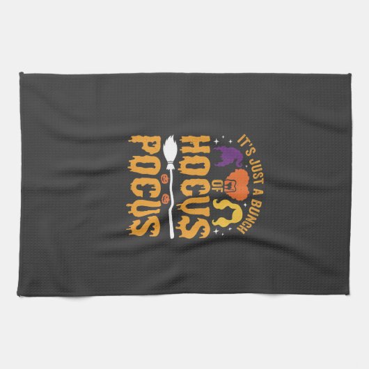 Hocus Pocus Hexe Halloween Vektor Design Geschirrtuch (Horizontal)