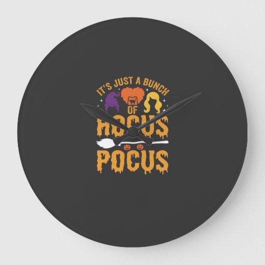 Hocus Pocus Hexe Halloween Vektor Design Große Wanduhr (Vorderseite)