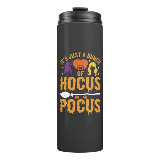 Hocus Pocus Hexe Halloween Vektor Design Thermosbecher (Vorderseite)